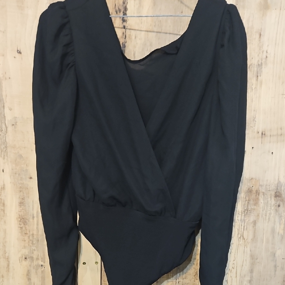 Forever 21 Black Long Sleeve Bodysuit